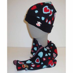 Paul Frank hearts beanie and scarf set